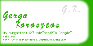 gergo korosztos business card